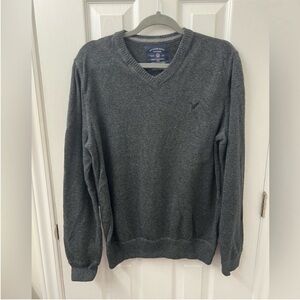 American Eagle v-neck 100% cotton grey sweater​​​​​​​​​​​​